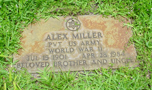 Alex Miller, Gravestone